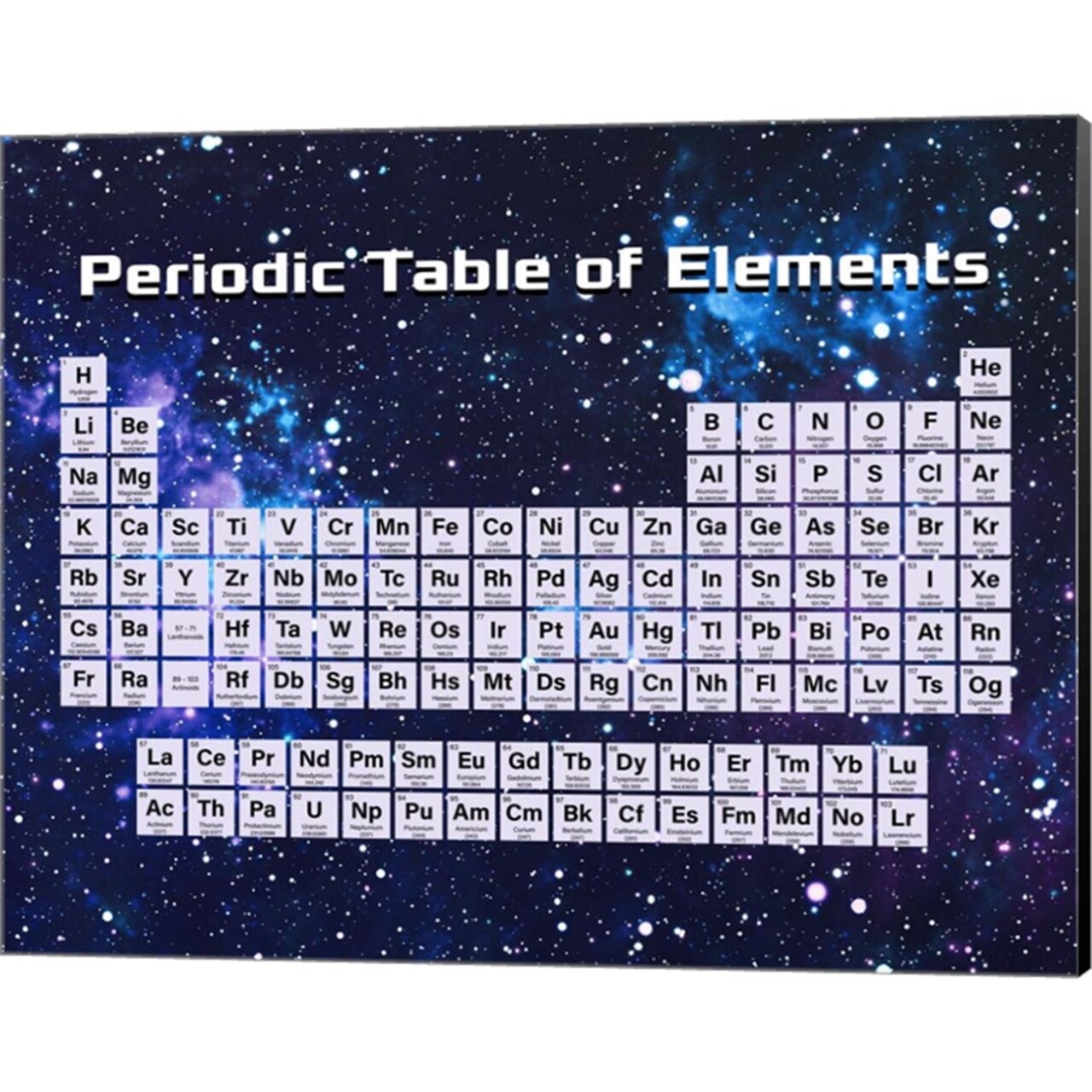 Periodic Table Of Elements Space Theme by Color Me Happy 20" x 16" Canvas Wall Art